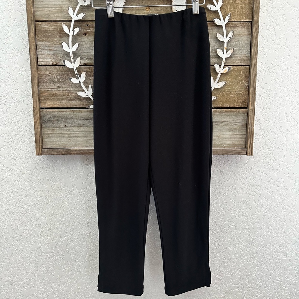 Sympli black stretch knit pull‎ on cropped ankle pants ladies size 6